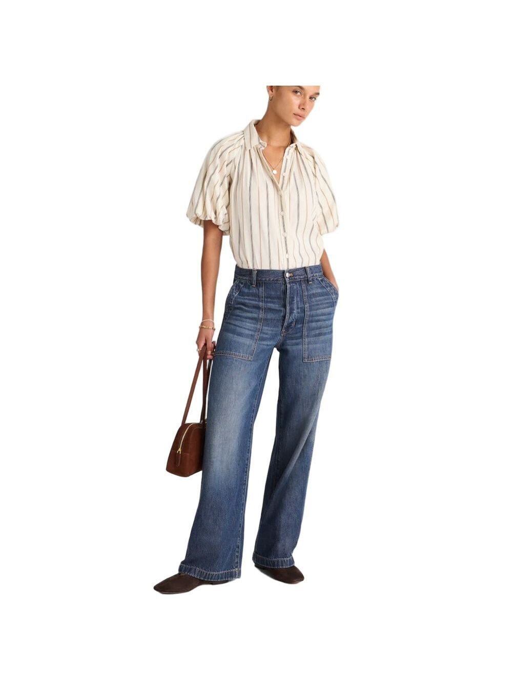 Madewell Low-Slung Baggy Jeans wide leg – Sz 27 patch pockets
